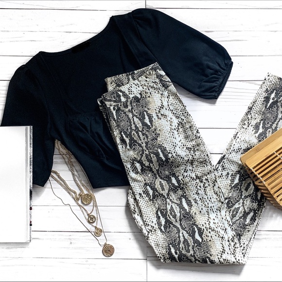 Snake print high waist pants jeggings - Picture 3 of 8